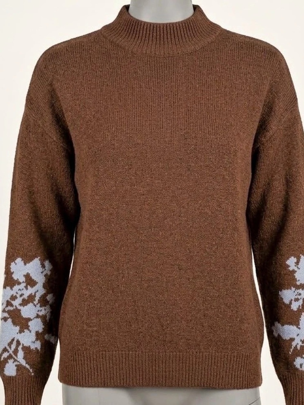 Brown Abstract Sleeve Sweater Like New